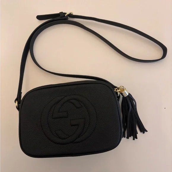 Black Textured Leather Bag - Picture 3 of 6